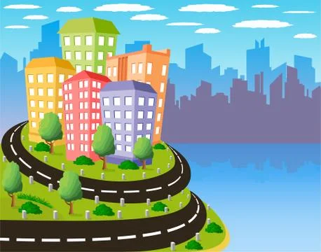 Colorful city Stock Illustration