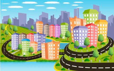 Colorful city Stock Illustration