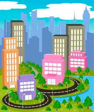Colorful city Stock Illustration