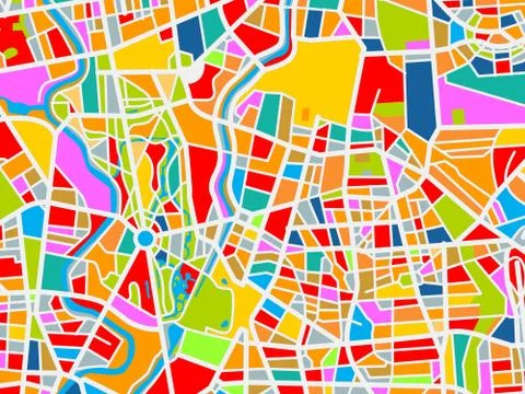 Colorful city map Stock Illustration