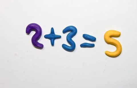 Colorful clay numeric characters. Stock Photos