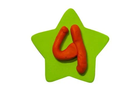 Colorful clay numeric characters. Stock Photos