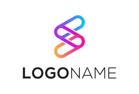 Colorful Clip Initial Letter S Link Logo Design	 Illustrazione stock