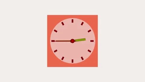 Colorful clock animation demonstrates the passage of time with dynamic arms Stock Footage 308401208