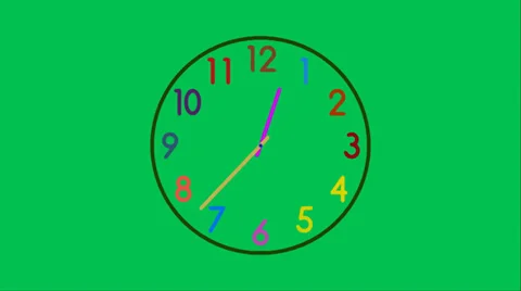 Colorful clock with dynamic swapping colors 8-42 Stock Footage 37689740