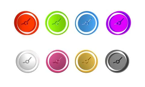 Colorful Clock icon isolated on white background. Time symbol. Minimalism c.. Stock Illustration
