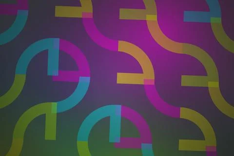 Colorful clock pattern with vibrant shapes on dark background Stock Photos