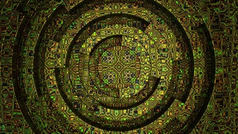 Colorful clock-style moving Ethno ornament rings rendered in UHD Stock Footage 266106456