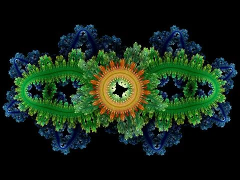 Colorful clockwork pattern, digital fractal art design Stock Illustration