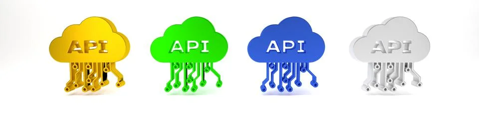 Colorful Cloud api interface icon isolated on white background. Application.. 스톡 사진