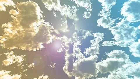 Colorful Cloud cross in sky Stock Illustration