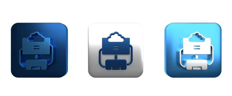 Colorful Cloud database icon isolated on white background. Cloud computing .. Stock Illustration