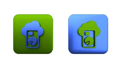 Colorful Cloud database icon isolated on white background. Cloud computing .. Stock Illustration