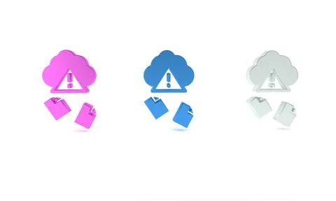 Colorful Cloud hacking icon isolated on white background. Cloud leak. Minim.. イラスト素材