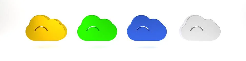 Colorful Cloud icon isolated on white background. Minimalism concept. 3D re.. Foto stock