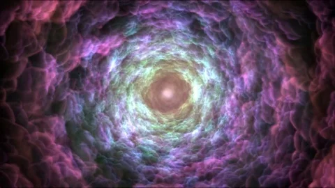Colorful Cloud or Nebula Tunnel Travel Animation - Loop Rainbow 库存影片 85400533