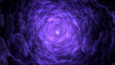 Colorful Cloud or Nebula Tunnel Travel Animation - Loop Purple Stock Footage 85401375