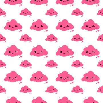 Colorful cloud pattern. Clouds pattern. Lovely pattern. Love design. Cloud .. Stock Illustration
