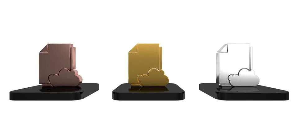 Colorful Cloud storage text document icon isolated on white background. Min.. Stock Illustration