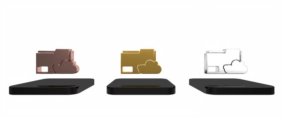 Colorful Cloud storage text document folder icon isolated on white backgrou.. Illustrazione stock