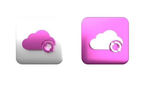 Colorful Cloud sync refresh icon isolated on white background. Cloud and ar.. Illustrazione stock