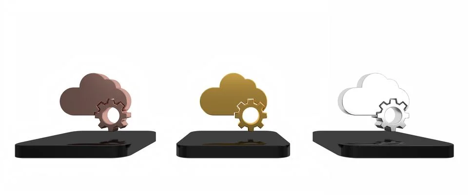 Colorful Cloud technology data transfer and storage icon isolated on white .. Illustrazione stock