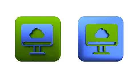 Colorful Cloud technology data transfer and storage icon isolated on white .. イラスト素材