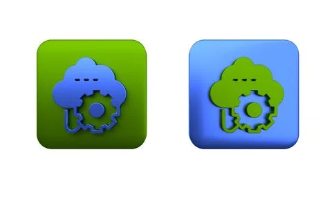 Colorful Cloud technology data transfer and storage icon isolated on white .. 스톡 일러스트