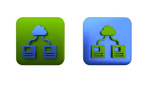 Colorful Cloud technology data transfer and storage icon isolated on white .. Illustrazione stock