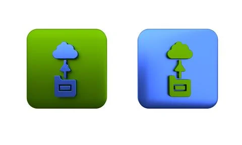 Colorful Cloud technology data transfer and storage icon isolated on white .. Illustrazione stock