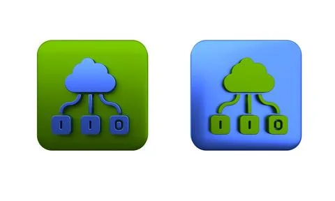 Colorful Cloud technology data transfer and storage icon isolated on white .. Illustrazione stock