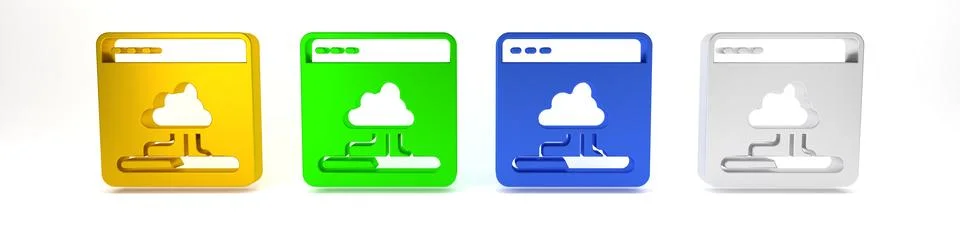 Colorful Cloud technology data transfer and storage icon isolated on white .. Illustrazione stock