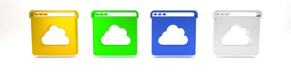 Colorful Cloud technology data transfer and storage icon isolated on white .. Illustrazione stock