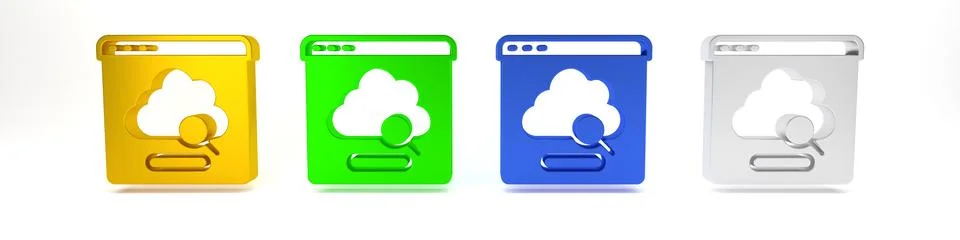Colorful Cloud technology data transfer and storage icon isolated on white .. 库存插图