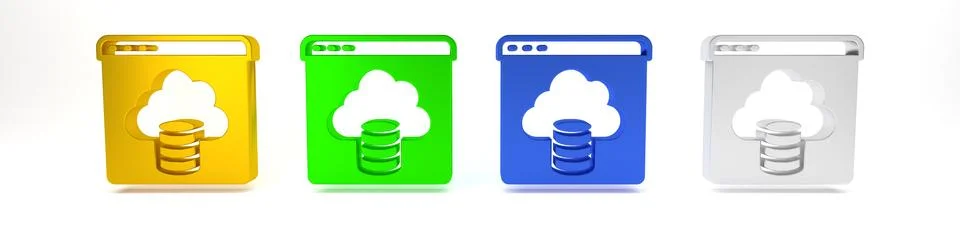 Colorful Cloud technology data transfer and storage icon isolated on white .. イラスト素材