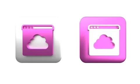 Colorful Cloud technology data transfer and storage icon isolated on white .. Stock Photos