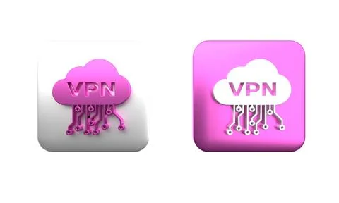 Colorful Cloud VPN interface icon isolated on white background. Software in.. 스톡 일러스트