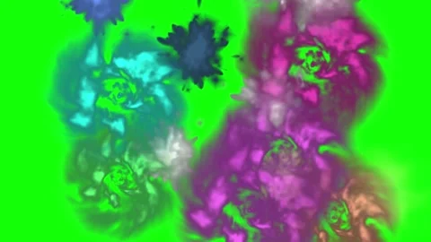 Colorful Clouds Against a Green Screen Background Stock Footage 303753698