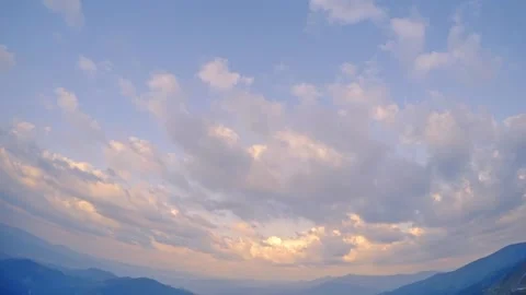 Colorful Clouds over the Mountains. Time Lapse Stock Footage 111697326