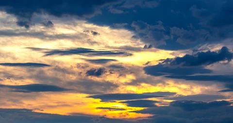 Colorful clouds in the sky at sunset. Foto stock