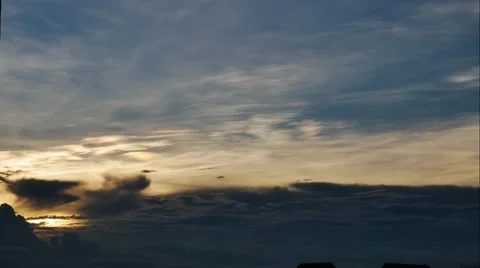 Colorful cloudscape with fast motion and clouds at sunset just before night 스톡 동영상 55868154
