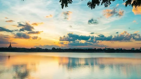 Colorful of cloudscape on the sunset sky background Stock Footage 82189589