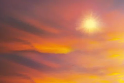Colorful cloudy sky at sunset. Gradient color. Sky texture, abstract nature b Foto stock