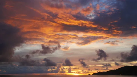 Colorful cloudy twilight sky background at sunset time Stock Footage 131919600