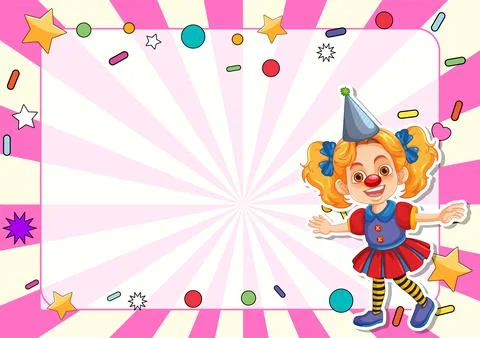 Colorful Clown Celebration Vector Illustration Stock Illustration
