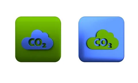 Colorful CO2 emissions in cloud icon isolated on white background. Carbon d.. Stock Illustration
