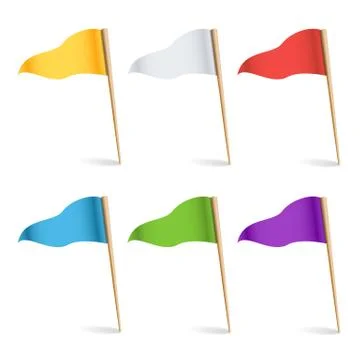 Colorful Cocktail Flags Vector. Set Multi Colored Pins Illustration. Stock Illustration