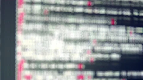 Colorful code being scrolled on computer screen. Coding in 5G era. Stock Footage 158370375