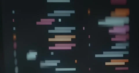 Colorful code lines on a dark background Stock Footage 313493097