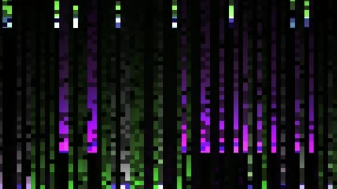 Colorful code matrix background with green purple and white lights. Stockbeeldmateriaal 335507687